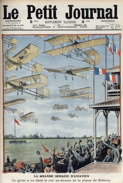 Airshow holdt i Betheny, Frankrike, illustrasjon fra den franske avisen Le Petit Journal - Meeting d