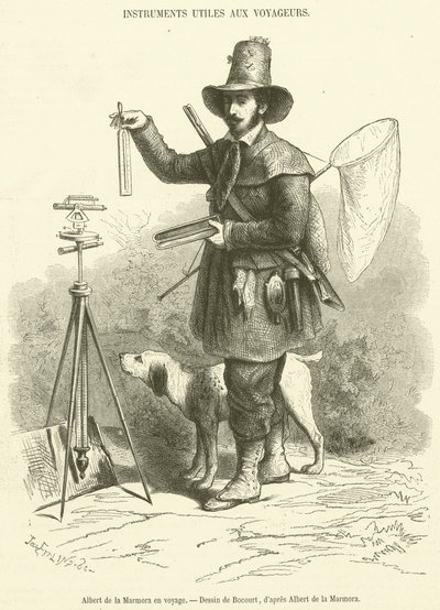 Albert de la Marmora på reise (gravering) av French School