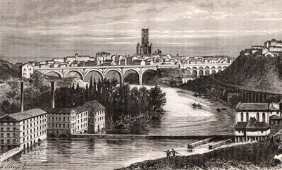 Albi - Languedoc-Roussillon-Midi-Pyrenee - gravering i "La France illustrée: geografi, historie, statistisk administrasjon" av V.A. Malt-Brown. 1884 av French School