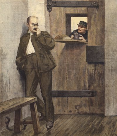 Alfred Dreyfus i fengselscellen av French School