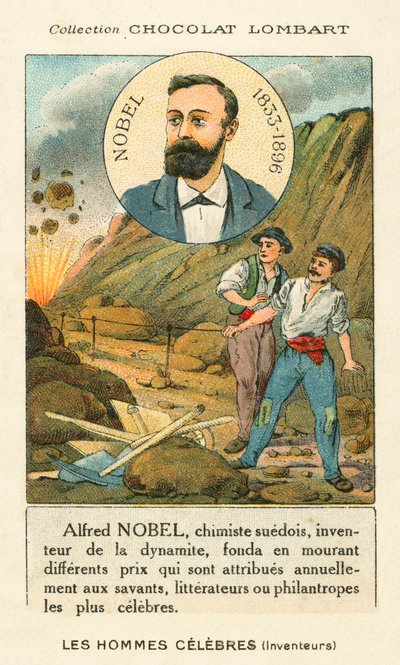 Alfred Nobel, svensk kjemiker og industrialis som oppfant dynamitt av French School