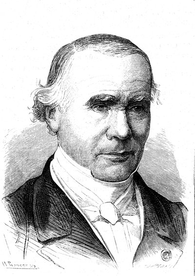 Alfred VELPEUR (1795-1867), fransk anatom og kirurg, oppfinner av Velpeau-bandet. Gravering 1867 av French School