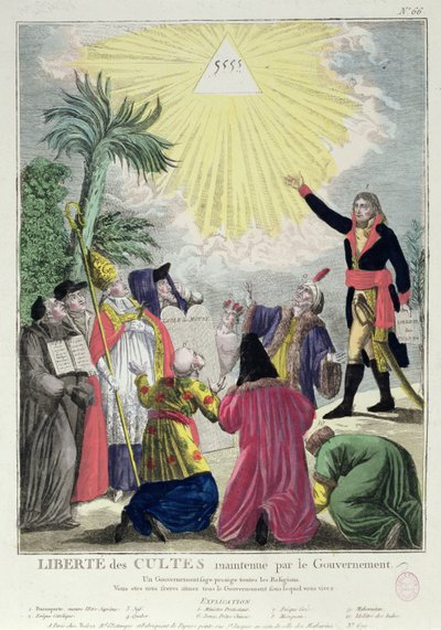 Allegori om konkordatet mellom Napoleon Bonaparte (1769-1821) og pave Pius VII (1742-1823) 1801 (se også 175951) av French School