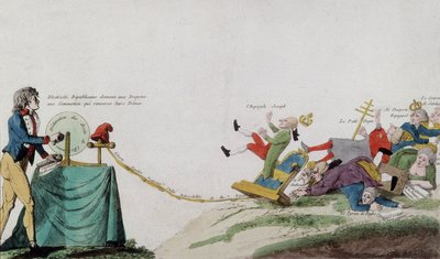 Allegori om den franske revolusjonen som fjerner alle tronene til de kronede ranerne av French School