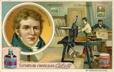Alois Senefelder, oppfinner av litografi av French School
