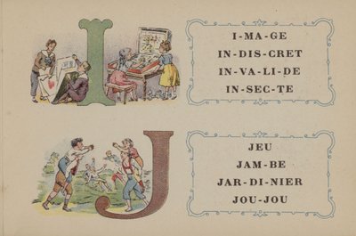 Falieres fosfatinalfabet (farge litho) av French School