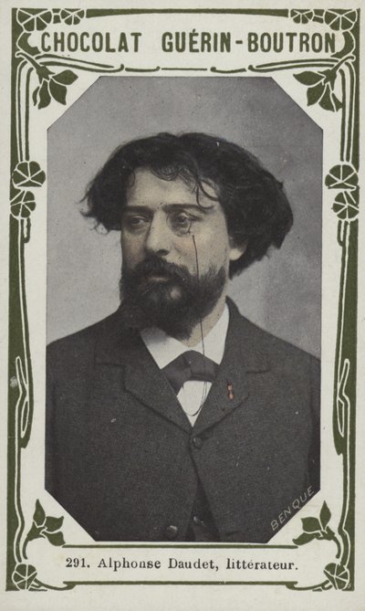 Alphonse Daudet, litterateur (farget bilde) av French School