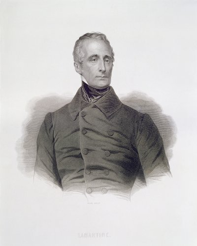 Alphonse de Lamartine, gravert av Pierre Pelee (1801-71) av French School