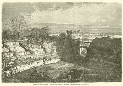 Amphitheatre de Syracuse (gravering) av French School