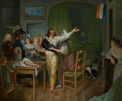 En amputerts hengivenhet til hjemlandet (olje på lerret) av French School