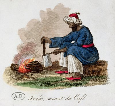 En arabisk som lager kaffe, tidlig på 1800-tallet av French School