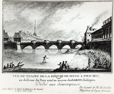 Et forsøk på å gå over Seinen, 1784 av French School