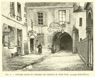 Tidligere inngang til massegravene på kirkegården til Saint-Paul, passasje Saint-Pierre av French School