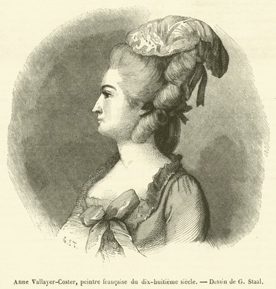 Anne Vallayer-Coster , fransk maler fra det attende århundre (gravering) av French School