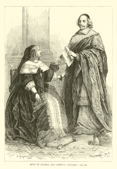 Anne av Østerrike og kardinal Mazarin av French School