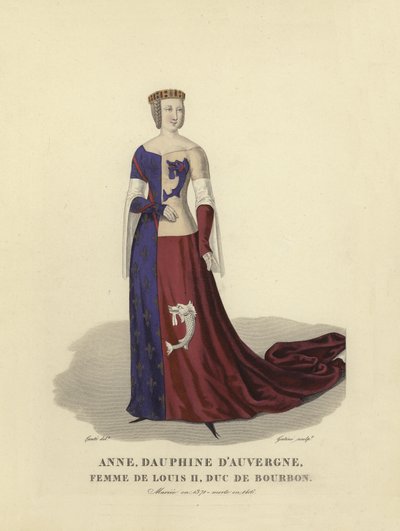 Anne av Auvergne, kone til Louis II, hertugen av Bourbon av French School