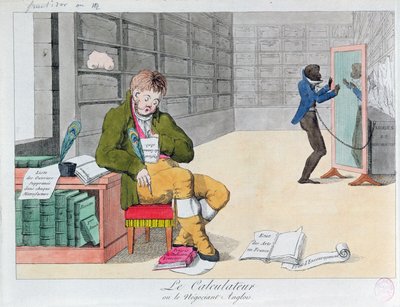 Anti engelsk tegneserie, ca. 1803 av French School