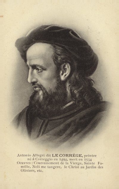 Antonio da Correggio , italiensk maler (litho) av French School