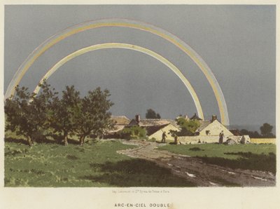 Dobbel regnbue (farge litho) av French School