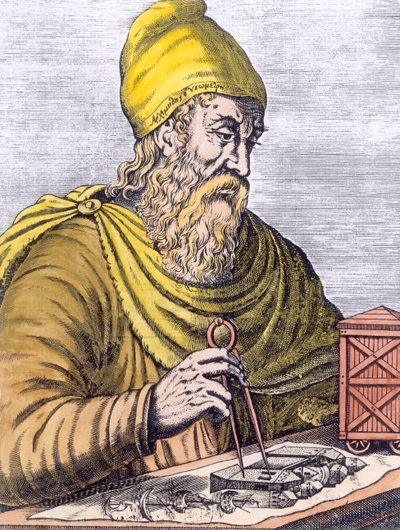 Arkimedes (287–212 f.Kr.) (senere fargelegging) av French School