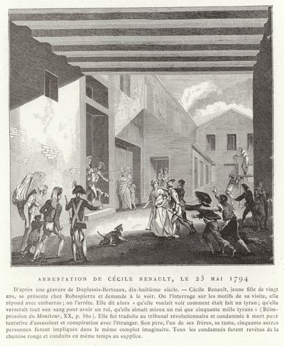 Arrestasjon av Cecile Renault, Paris, 23. mai 1794 av French School