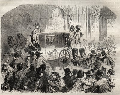 Arrestasjon av Louis Alibaud etter hans attentatforsøk på Louis-Philippe 1er (1773-1850), franskmennenes konge, 25. juni av French School