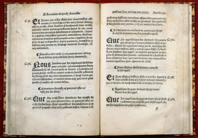 Artikkel 106, 107, 108 i Ordinance of Villers-Cotterets, 1539 (trykt papir) av French School
