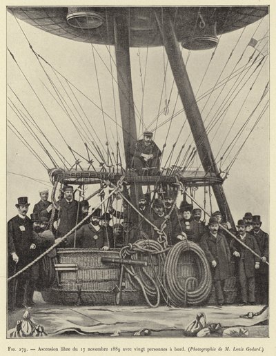 Fri oppstigning 17. november 1889 med tjue personer om bord av French School