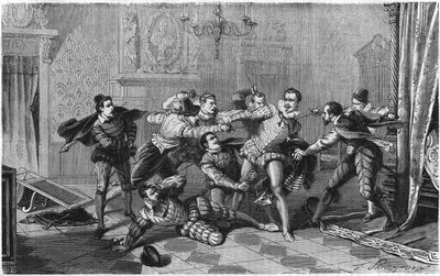 Attentatet på Henry I av Lorraine, hertugen av Guise kjent som Balafre (1550-1588), 23. desember av French School