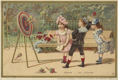 Au Bon Marche-kort med barnespill av French School