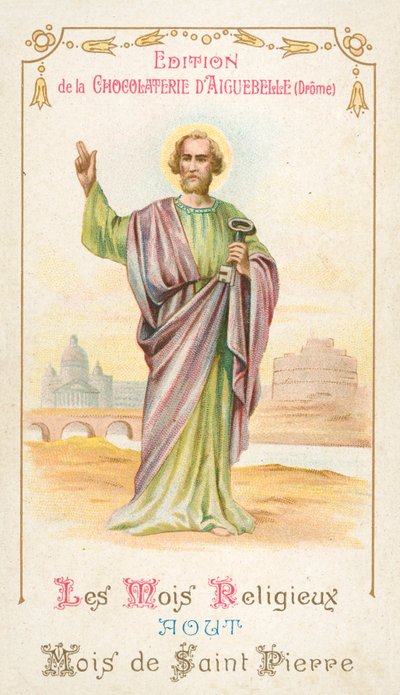 August, St Peters måned (chromolitho) av French School