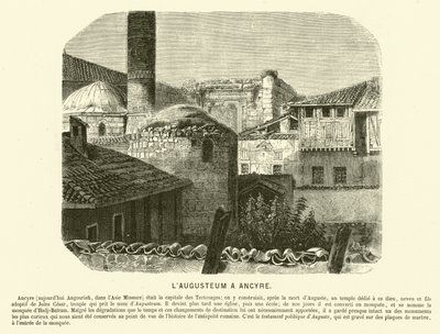 Augusteum, Augustus-tempelet og Roma, Ankara, Tyrkia (gravering) av French School