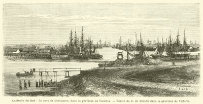 Sør-Australia, havn i Melbourne, provinsen Victoria (gravering) av French School