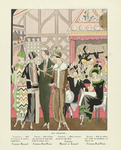 Ved Akkacia-familien ….., fra Art-Gout-beaute, utgivelsesdato 1924 (sjablongtrykk) av French School