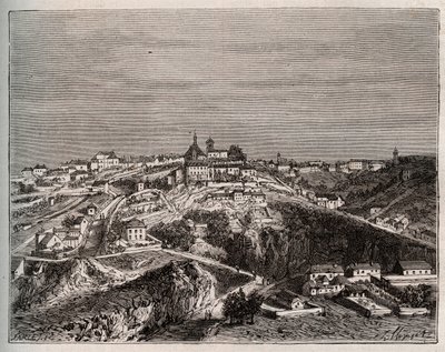 Avallon - Bourgogne-Franche-Comte - engraving in “La France illustree: geographie, histoire, administration statistique” by V.A. Malt-Brown. 1884 av French School