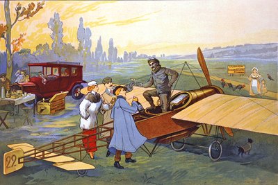 Luftfart (farge litho) av French School