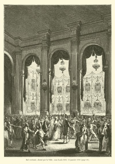 Kostymeball, gitt av byen, under Louis XVI, 23. januar 1782 av French School