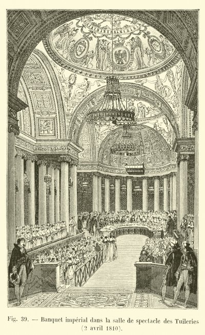 Keiserlig bankett i teateret i Tuileriene, 2. april 1810 av French School
