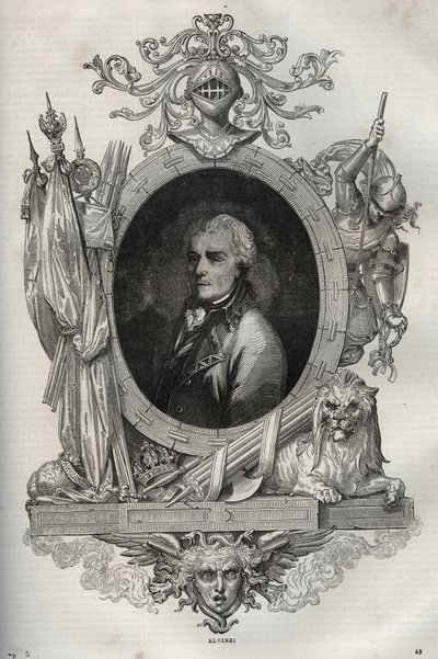Baron joseph Alvinczi (Alvinczy von Borberek) (1735-1810) Austrian general - - New National Encyclopedia by Maurice La Charest - 1870 - av French School