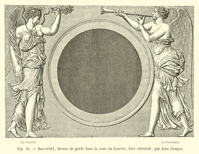 Basrelieff, over døren på gårdsplassen til Louvre, østside, av Jean Goujon av French School