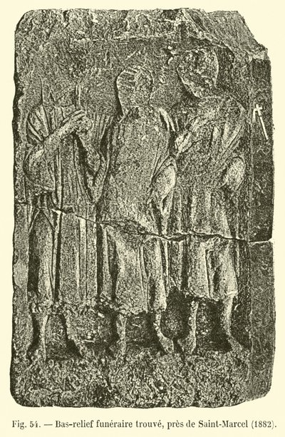 Funerary bas-relieff funnet, nær Saint-Marcel, 1882 av French School