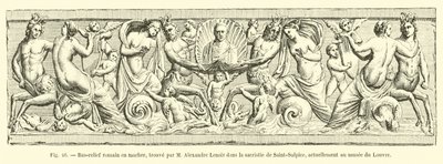 Romersk basrelieff i marmor, funnet av M Alexandre Lenoir i sakristiet Saint-Sulpice, for tiden i Louvre-museet av French School