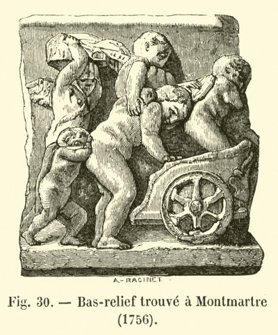 Bas-relieff funnet i Montmartre, 1756 av French School