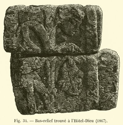 Relief gefunden im Hôtel-Dieu, 1867 von French School