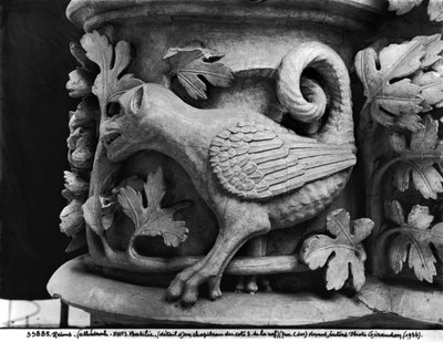 Basilisk, hovedstad fra katedralen Notre Dame i Reims (gipsstøpt av stein) av French School