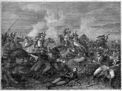 Slaget ved Saint-Dizier, 27. januar 1814 (allierte russiske tropper mot franske gardedrager) Slaget ved Saint Dizier - vakker anfall av gardedragene - Dragenes kamp mot russerne i Landskoi - i "Histoire de l