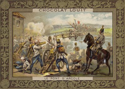 Slaget ved Bridge of Arcole, Italia, 1796 av French School