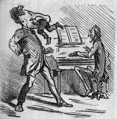 Før han synger Mr. Offenbachs musikk, blir tenoren Hyacinthe banket for å gi litt lettelse til hodet hans. Den franske naturaliserer den tyske komponisten Jacques Offenbach (1819-1880) som spiller piano og Louis Hyacinthe Duflost, dette Hyacinthe av French School