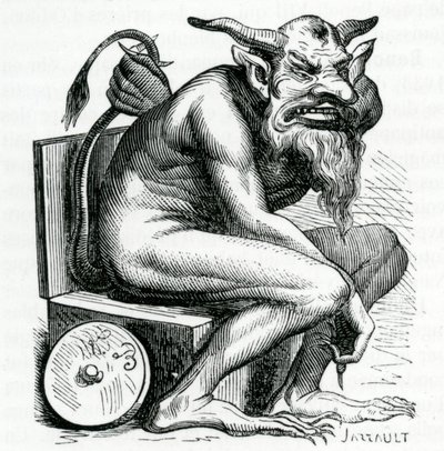 Belphegor, illustrasjon fra Dictionnaire Infernal av Jacques Albin Simon Collin de Plancy, 1863 av French School