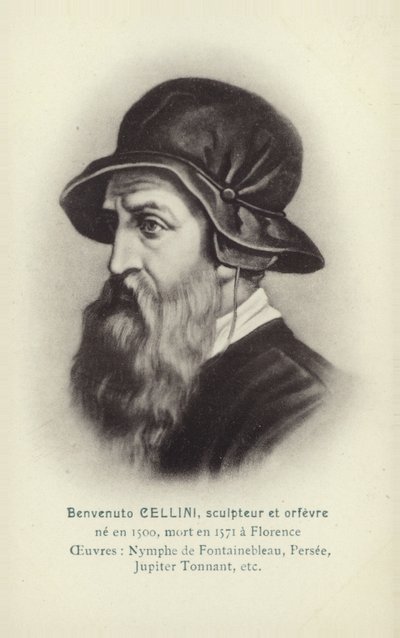 Benvenuto Cellini , italiensk skulptør og gullsmed (lito) av French School
